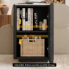 Aura Ash Wood Fluted Black Side Table with Sintered Stone Top