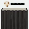 Aura Ash Wood Fluted Black Side Table with Sintered Stone Top