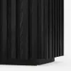 Aura Ash Wood Fluted Black Side Table with Sintered Stone Top