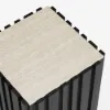 Aura Ash Wood Fluted Black Side Table with Sintered Stone Top