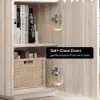 Aura Ash Wood Fluted Washwhite Side Table with Sintered Stone Top