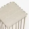 Aura Ash Wood Fluted Washwhite Side Table with Sintered Stone Top