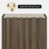 Aura Ash Wood Fluted Side Table with Sintered Stone Top