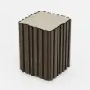 Aura Ash Wood Fluted Side Table with Sintered Stone Top