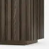 Aura Ash Wood Fluted Side Table with Sintered Stone Top