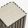 Aura Ash Wood Fluted Side Table with Sintered Stone Top