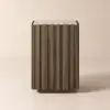 Aura Ash Wood Fluted Side Table with Sintered Stone Top