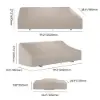 Tevara 7-Piece Outdoor Teak & Aluminium Modular Sofa Set for 6 in Sand with Ivory Cover