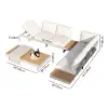 Tevara 7-Piece Outdoor Teak & Aluminium Modular Sofa Set for 6 with Ivory Cover