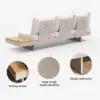 Tevara 7-Piece Outdoor Teak & Aluminium Modular Sofa Set for 6 with Ivory Cover