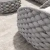 Cocaro 8-Piece Outdoor Rope Weave Swivel Sofa Set with Cover – Light Grey – AUD-H3236