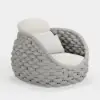 Cocaro 8-Piece Outdoor Rope Weave Swivel Sofa Set with Cover – Light Grey – AUD-H3236