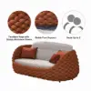 Cocaro 8-Piece Outdoor Rope Weave Swivel Sofa Set with Cover – Orange – AUD-H3239