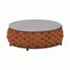Cocaro 8-Piece Outdoor Rope Weave Swivel Sofa Set with Cover – Orange – AUD-H3239