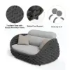 Cocaro 8-Piece Outdoor Rope Weave Sofa Set with Cover