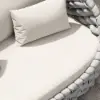 Cocaro 8-Piece Outdoor Rope Weave Swivel Sofa Set with Cover – Light Grey – AUD-H3241