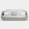 Cocaro 8-Piece Outdoor Rope Weave Swivel Sofa Set with Cover – Light Grey – AUD-H3241