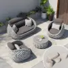Cocaro 8-Piece Outdoor Rope Weave Swivel Sofa Set with Cover – Light Grey – AUD-H3244
