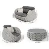 Cocaro 8-Piece Outdoor Rope Weave Swivel Sofa Set with Cover – Light Grey – AUD-H3244