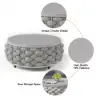 Cocaro 8-Piece Outdoor Rope Weave Swivel Sofa Set with Cover – Light Grey – AUD-H3244