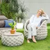 Cocaro 8-Piece Outdoor Rope Weave Swivel Sofa Set with Cover – Light Grey – AUD-H3244