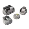 Cocaro 8-Piece Outdoor Rope Weave Swivel Sofa Set with Cover – Light Grey – AUD-H3244