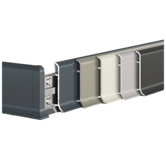 Picture of Heavy-Duty Aluminium Alloy Snap-On Skirting Board 6cm/8cm, Minimalist Ultra-Narrow Curved Metal Skirting