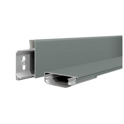 Heavy-Duty Aluminium Alloy Skirting Board 6cm, Rounded or Straight Edge, Snap-On Solid Black Metal Skirting