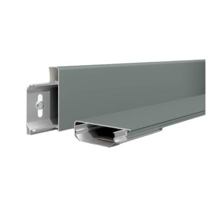 Picture of Heavy-Duty Aluminium Alloy Skirting Board 6cm, Rounded or Straight Edge, Snap-On Solid Black Metal Skirting