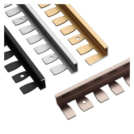 Picture of Aluminium Alloy C-Shaped Fishbone Tile Edge Trim, Flexible Curved Floor and Metal Trim