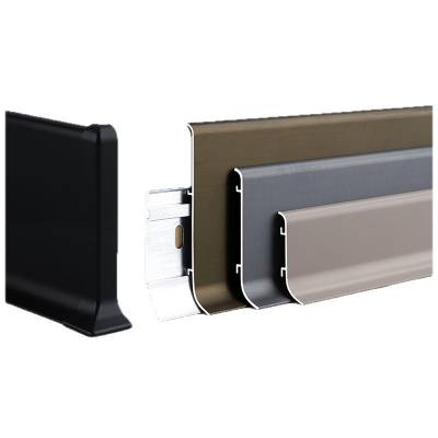 Stainless Steel Slim Skirting Board, Curved Edge Aluminium Alloy Metal Snap-On Skirting