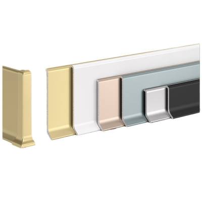 Ultra Thin Self-Adhesive Aluminium Skirting Board, 3/4/6/8cm, No Drilling or Nails