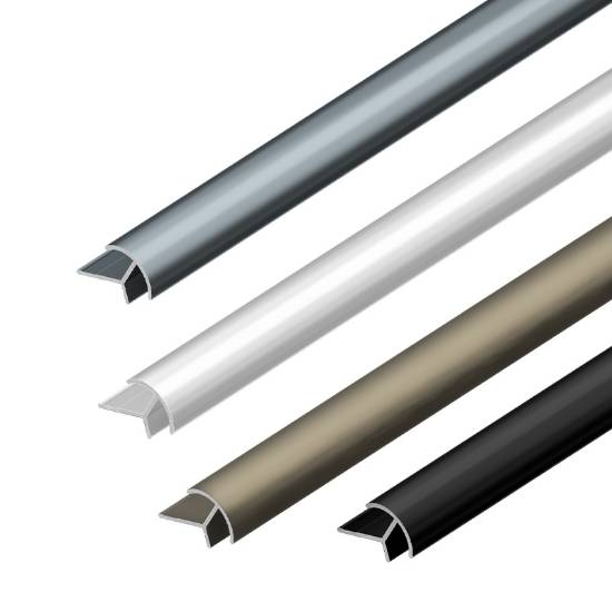 Picture of Aluminium Alloy Rounded External Corner Trim for Wall Panels, Wood Veneer, Carbon Crystal Board and Tile