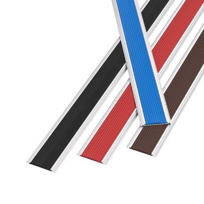 Picture of Aluminium Alloy L-Shaped Anti-Slip Stair Nosing, Outdoor Step and Kindergarten Floor Rubber Edge Trim
