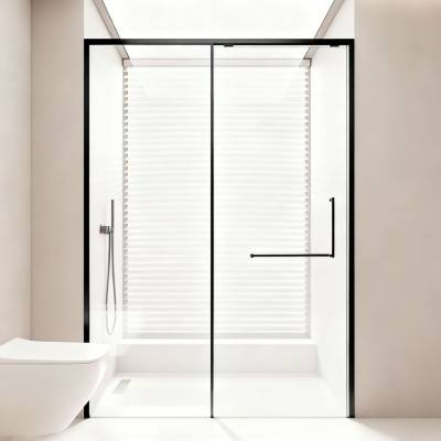 Tempered Glass Bathroom Sliding Door, Wet and Dry Separation Shower Screen