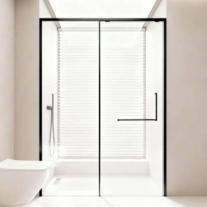 Picture of Tempered Glass Bathroom Sliding Door, Wet and Dry Separation Shower Screen