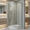 Picture of Stainless Steel Frame Curved Sliding Shower Enclosure with Ultra-Clear Toughened Glass, for Home and Hotel
