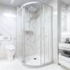 Picture of Stainless Steel Frame Curved Sliding Shower Enclosure with Ultra-Clear Toughened Glass, for Home and Hotel