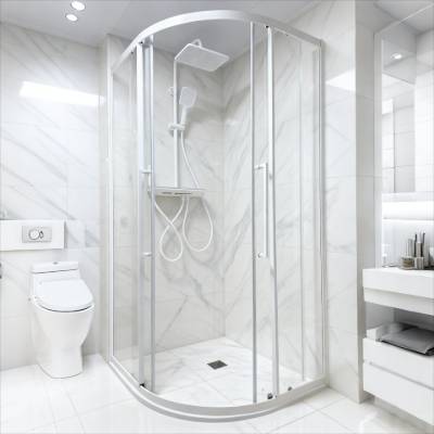 Custom Quadrant Shower Enclosure, Wet and Dry Separation, Automotive Grade Glass