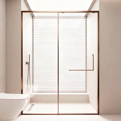 Custom Ultra Slim Soft Close Inline Shower Enclosure, Wet and Dry Separation Glass