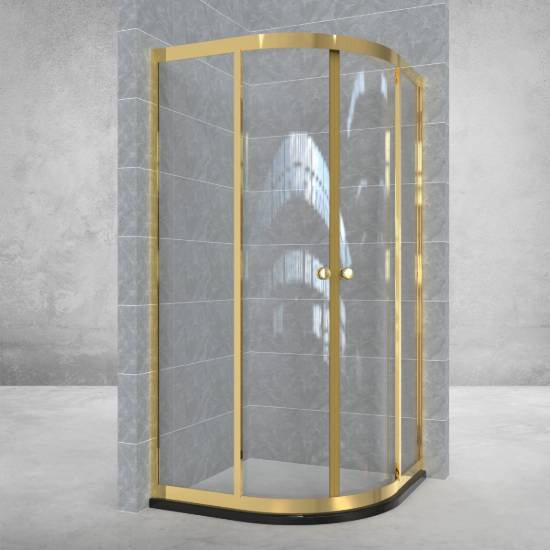 Picture of Stainless Steel Quadrant Shower Enclosure Fittings Set, Integrated, Project Installation