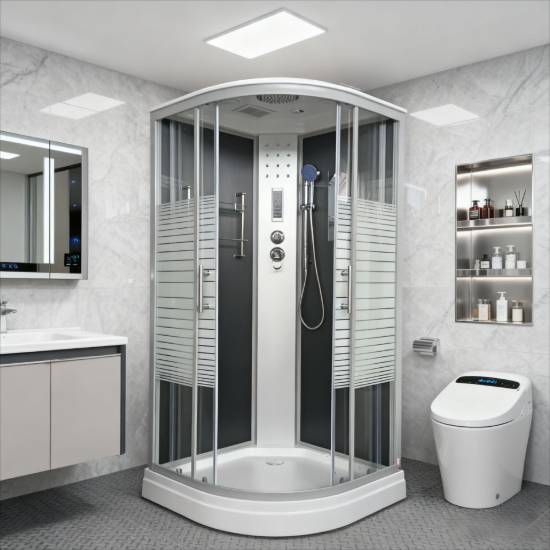 Picture of Quadrant Sliding Glass Shower Enclosure with Rollers, Fully Enclosed Home Bathroom
