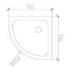 Picture of Thickened Acrylic Fibreglass Quadrant Shower Tray R550, Waterproof, Custom for Projects