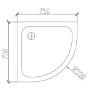 Picture of Thickened Acrylic Fibreglass Quadrant Shower Tray R550, Waterproof, Custom for Projects