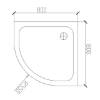 Picture of Thickened Acrylic Fibreglass Quadrant Shower Tray R550, Waterproof, Custom for Projects