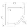 Picture of Thickened Acrylic Fibreglass Quadrant Shower Tray R550, Waterproof, Custom for Projects