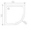 Picture of Thickened Acrylic Fibreglass Quadrant Shower Tray R550, Waterproof, Custom for Projects