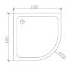 Picture of Thickened Acrylic Fibreglass Quadrant Shower Tray R550, Waterproof, Custom for Projects