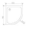 Picture of Thickened Acrylic Fibreglass Quadrant Shower Tray R550, Waterproof, Custom for Projects