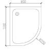 Picture of Thickened Acrylic Fibreglass Quadrant Shower Tray R550, Waterproof, Custom for Projects